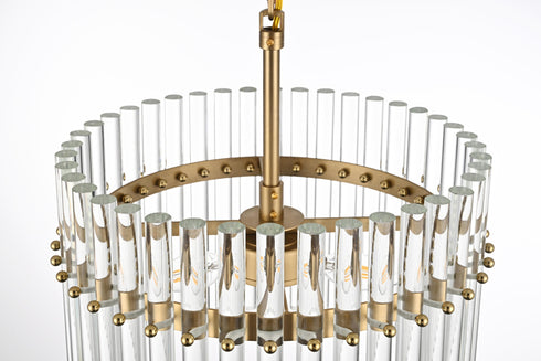 Elegant Lighting Paulina 3 Light Pendant D16 Inch x H16 Inch L3 in Satin Gold Model: LD925D16SG