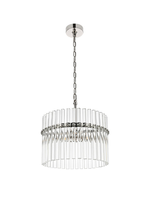 Elegant Lighting Paulina 3 Light Pendant D16 Inch x H16 Inch L3 Polished nickel Model: LD925D16PN