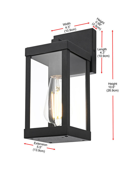 Elegant Lighting Peter 1 Light Wall Sconce W4.3 Inch E5.5 Inch H10.6 Inch in Black Model: OD413W11BK