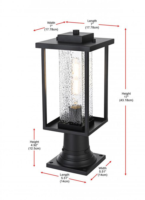 Elegant Lighting Philip 7 inch Outdoor Pendant in Black Model: OD307P17BK