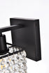 Elegant Lighting Phineas 1 light bath sconce in black with clear crystals in Black and Clear Finish Model: LD7006BK