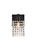 Elegant Lighting Phineas 1 light bath sconce in black with clear crystals in Black and Clear Finish Model: LD7006BK
