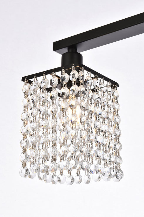 Elegant Lighting Phineas 3 lights bath sconce in black with clear crystals in Black and Clear Finish Model: LD7010BK