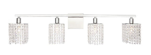 Elegant Lighting Phineas 4 light in Brass and Clear Crystals wall sconce Model: LD7012BR