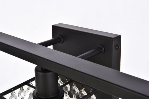 Elegant Lighting Phineas 5 lights bath sconce in black with clear crystals in Black and Clear Finish Model: LD7014BK