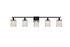 Elegant Lighting Phineas 5 lights bath sconce in black with clear crystals in Black and Clear Finish Model: LD7014BK