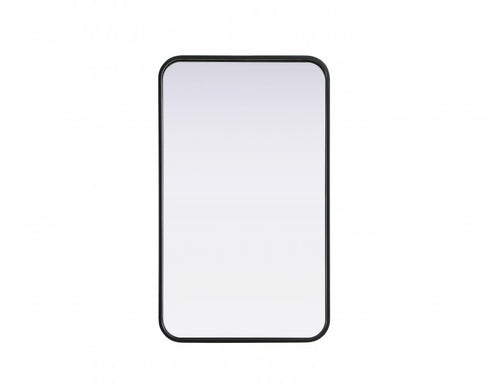 Elegant Lighting Remy Contour Metal Rectangle Mirror 18x30 Inch in Black Model: MR8A1830BLK