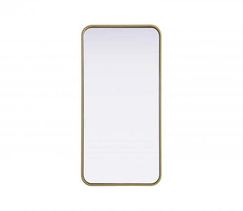Elegant Lighting Remy Contour Metal Rectangle Mirror 18x36 Inch in Black Model: MR8A1836BLK