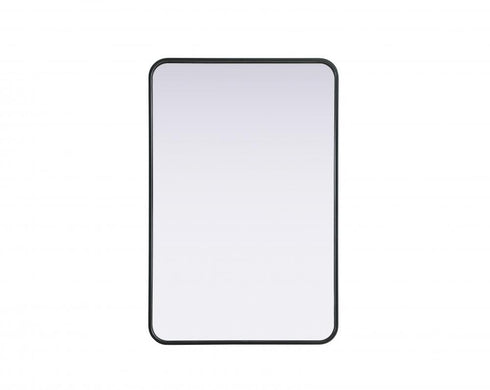Elegant Lighting Remy Contour Metal Rectangle Mirror 24x36 Inch in Black Model: MR8A2436BLK