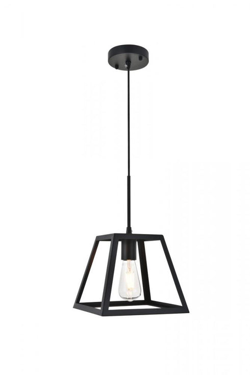 Elegant Lighting Resolute 1 light black Pendant Model: LD4061D10BK