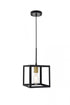 Elegant Lighting Resolute 1 light black Pendant Model: LD4063D8BK