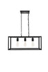 Elegant Lighting Resolute 3 light black Pendant Model: LD4063D25BK