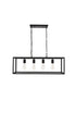 Elegant Lighting Resolute 4 light black Pendant Model: LD4063D32BK