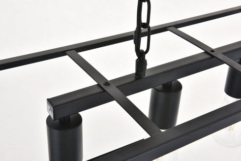 Elegant Lighting Resolute 4 light black Pendant Model: LD4063D32BK