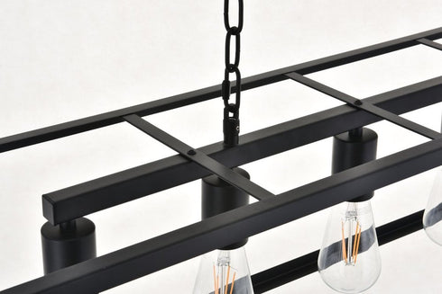 Elegant Lighting Resolute 5 light black Pendant Model: LD4063D38BK