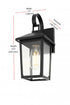 Elegant Lighting Riggs 5.5 inch Outdoor Wall Sconce in Black Model: OD502W12BK