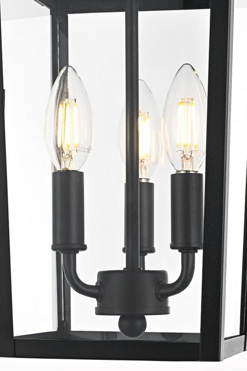 Elegant Lighting Riggs 8 x 15 inch Outdoor Pendant in Black Model: OD502H15BK
