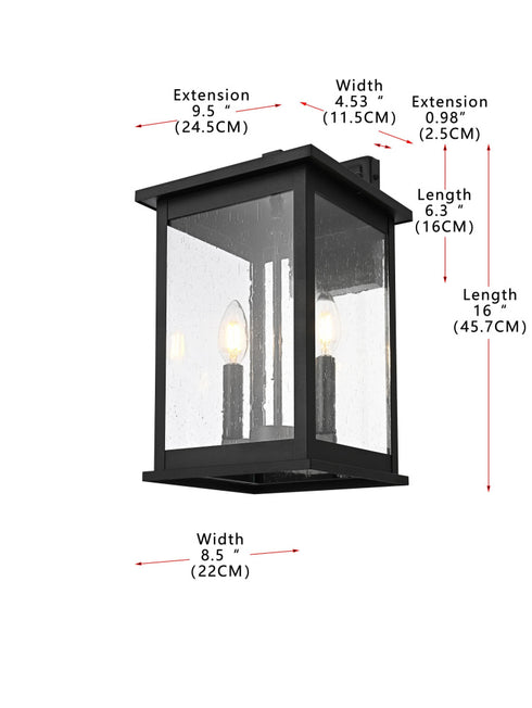 Elegant Lighting Ringgold 2 Light Wall sconce W8.5 Inch E9.5 Inch H16 Inch L2 in Black (1Box) Model: OD350W16BK