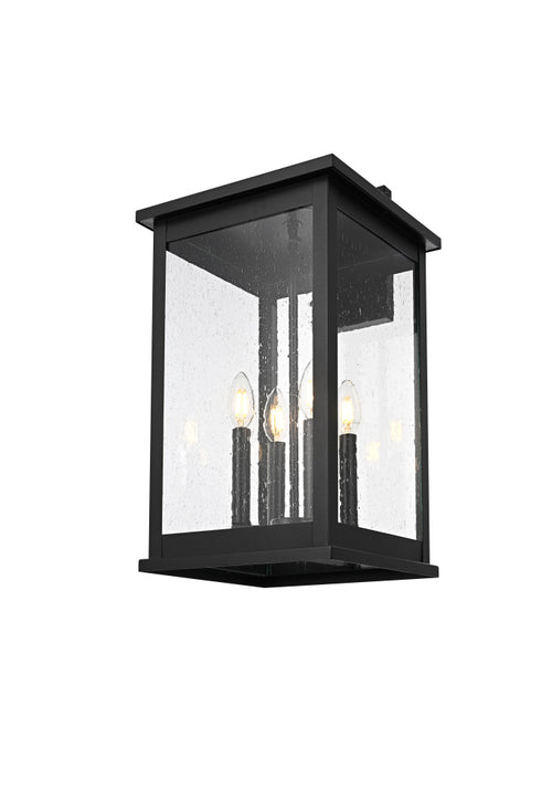 Elegant Lighting Ringgold 4 Light Wall sconce W11 Inch E12 Inch H22 Inch L4 in Black (1Box) Model: OD350W22BK