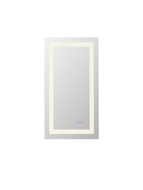 Elegant Lighting Riven 2 Strip Light LED Mirror W18 H36 3000 6000K Dim in White Finish Model: MRE81836