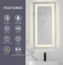 Elegant Lighting Riven 2 Strip Light LED Mirror W24 H30 3000 6000K Dim in White Finish Model: MRE82430