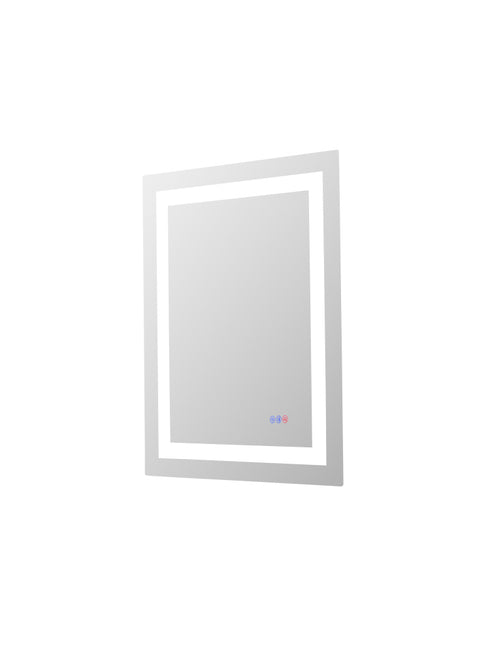 Elegant Lighting Riven 2 Strip Light LED Mirror W24 H30 3000 6000K Dim in White Finish Model: MRE82430