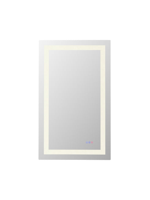 Elegant Lighting Riven 2 Strip Light LED Mirror W24 H40 3000 6000K Dim in White Finish Model: MRE82440