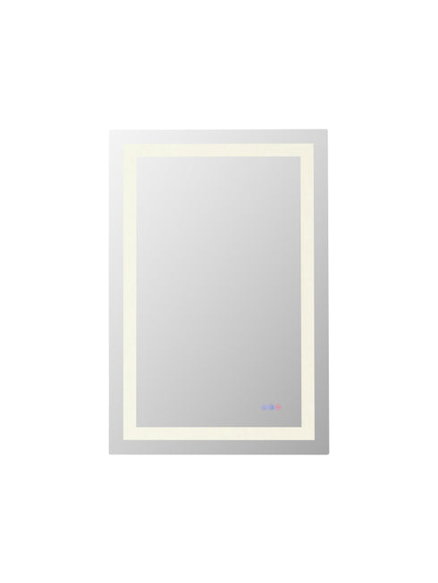 Elegant Lighting Riven 2 Strip Light LED Mirror W27 H40 3000 6000K Dim in White Finish Model: MRE82740