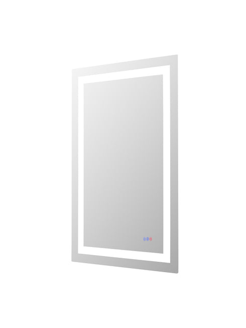 Elegant Lighting Riven 2 Strip Light LED Mirror W27 H40 3000 6000K Dim in White Finish Model: MRE82740