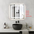 Elegant Lighting Riven 2 Strip Light LED Mirror W30 H30 3000 6000K Dim in White Finish Model: MRE83030