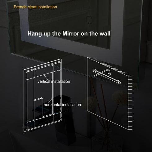 Elegant Lighting Riven 2 Strip Light LED Mirror W30 H40 3000 6000K Dim in White Finish Model: MRE83040
