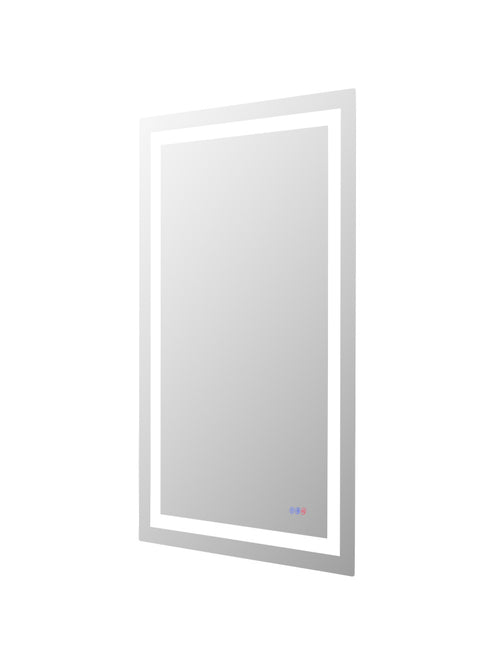 Elegant Lighting Riven 2 Strip Light LED Mirror W30 H48 3000 6000K Dim in White Finish Model: MRE83048