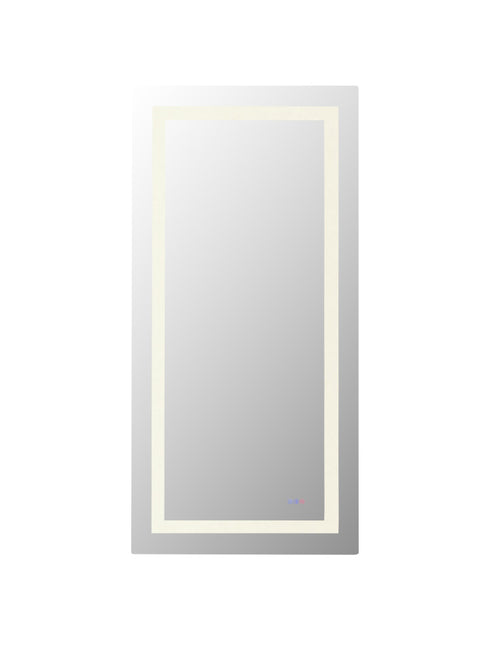 Elegant Lighting Riven 2 Strip Light LED Mirror W30 H72 3000 6000K Dim in White Finish Model: MRE83072