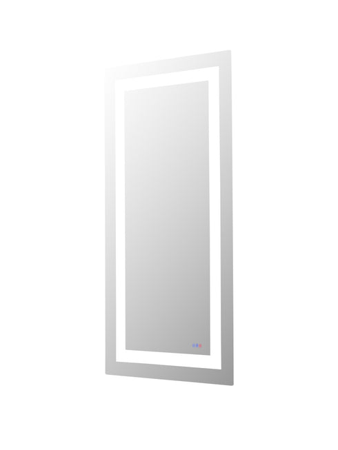 Elegant Lighting Riven 2 Strip Light LED Mirror W30 H72 3000 6000K Dim in White Finish Model: MRE83072