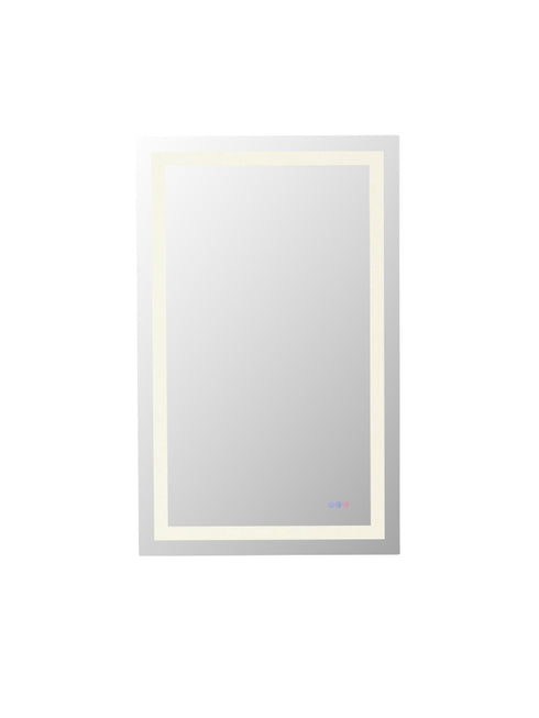 Elegant Lighting Riven 2 Strip Light LED Mirror W36 H48 3000 6000K Dim in White Finish Model: MRE83648