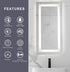 Elegant Lighting Riven 2 Strip Light LED Mirror W42 H72 3000 6000K Dim in White Finish Model: MRE84272