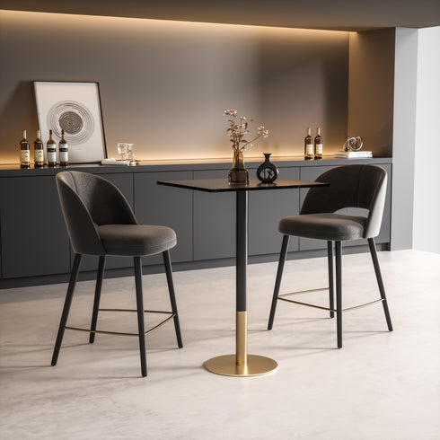 Elegant Lighting Ronan Pub Table Rectangle 24 Inch x 28 Inch x H39.5 Inch Black in Black and Gold Finish Model: AF11R2428BK