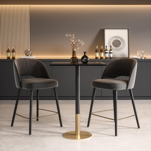 Elegant Lighting Ronan Pub Table Rectangle 24 Inch x 28 Inch x H39.5 Inch Black in Black and Gold Finish Model: AF11R2428BK