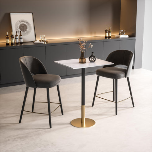 Elegant Lighting Ronan Pub Table Rectangle 24 Inch x 28 Inch x H39.5 Inch White in White and Gold Finish Model: AF11R2428WH