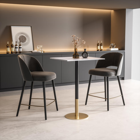 Elegant Lighting Ronan Pub Table Rectangle 24 Inch x 28 Inch x H39.5 Inch White in White and Gold Finish Model: AF11R2428WH