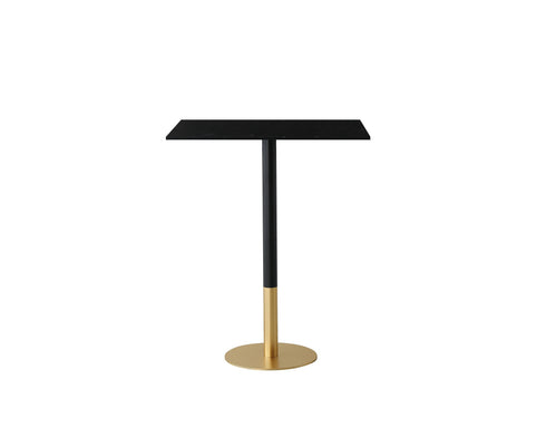Elegant Lighting Ronan Pub Table Rectangle 27.6 Inch x 31.5 Inch x H39.5 Inch Black in Black and Gold Finish Model: AF11R2832BK