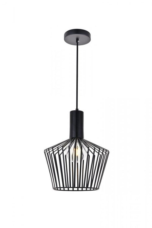 Elegant Lighting Ronnie 1 Light in Black Pendant Model: LD2414BK