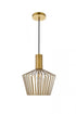 Elegant Lighting Ronnie 1 Light in Black Pendant Model: LD2414BK
