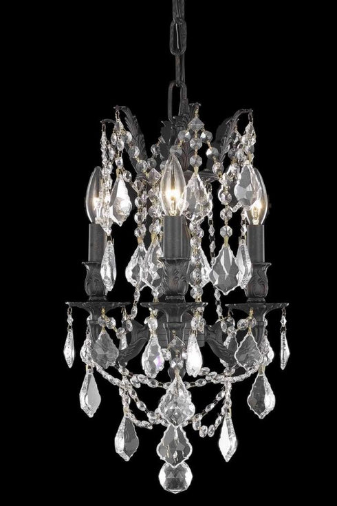 Elegant Lighting Rosalia 3 Light Pendant Model: 9203D13PW/RC