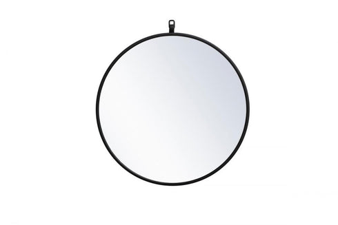 Elegant Lighting Rowan Metal Frame Round Mirror With Decorative Hook Model: MR4721BK