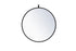 Elegant Lighting Rowan Metal Frame Round Mirror With Decorative Hook Model: MR4721BK