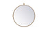 Elegant Lighting Rowan Metal Frame Round Mirror With Decorative Hook Model: MR4721BK