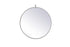 Elegant Lighting Rowan Metal Frame Round Mirror With Decorative Hook Model: MR4721BK