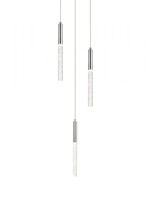 Elegant Lighting Ruelle 3 lights in Chrome Pendant Model: 5203D12C