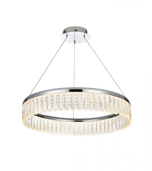 Elegant Lighting Rune 24 Inch Adjustable LED Chandelier in Chrome Model: 2060D24C